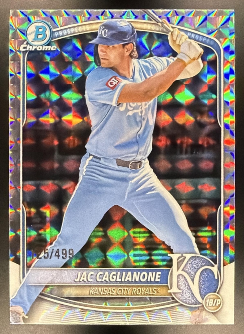 Jac Caglianone 2025 Bowman Chrome Prospects #BCP-154 Geometric /499 Royals