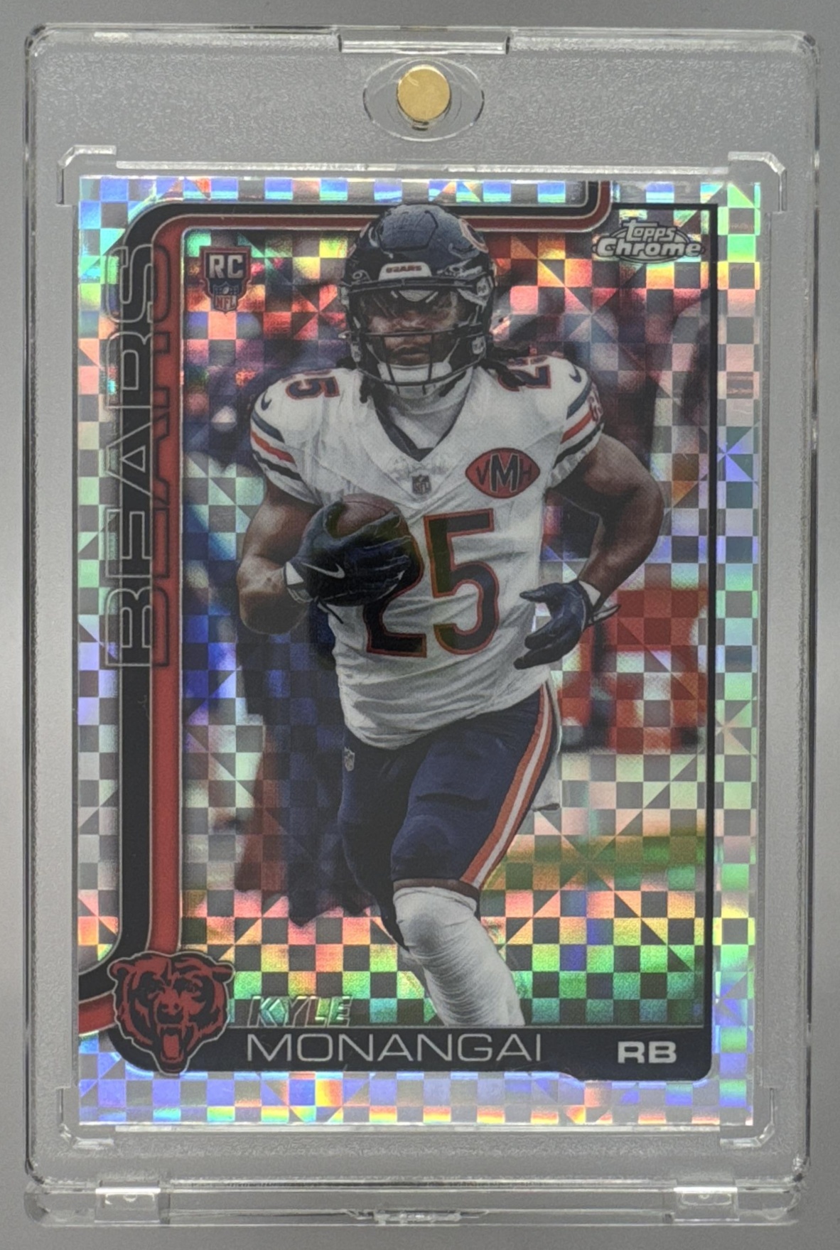 Card image for 2025 Topps Football Chrome Kyle Monangai Rookie #382 RC Chicago Bears