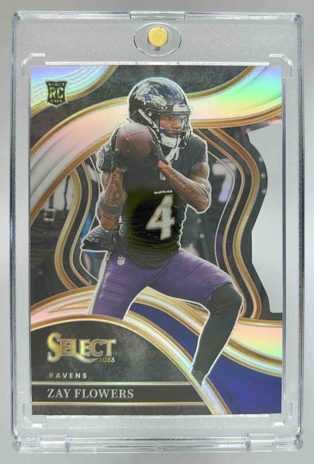Card image for 2023 Panini Select Zay Flowers Silver Prizms #201 RC Club Ravens
