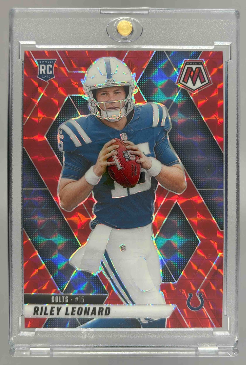Card image for 2025 Panini Football Mosaic Riley Leonard Rookies #372 RC Indianapolis Colts