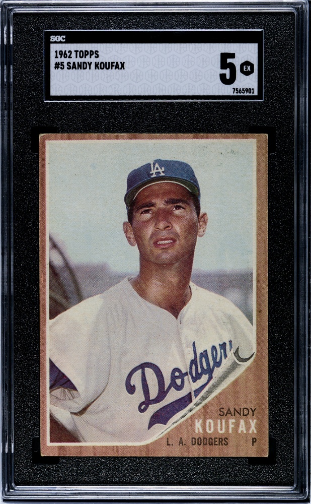 1962 Topps Baseball Sandy Koufax #5 Los Angeles Dodgers SGC 5