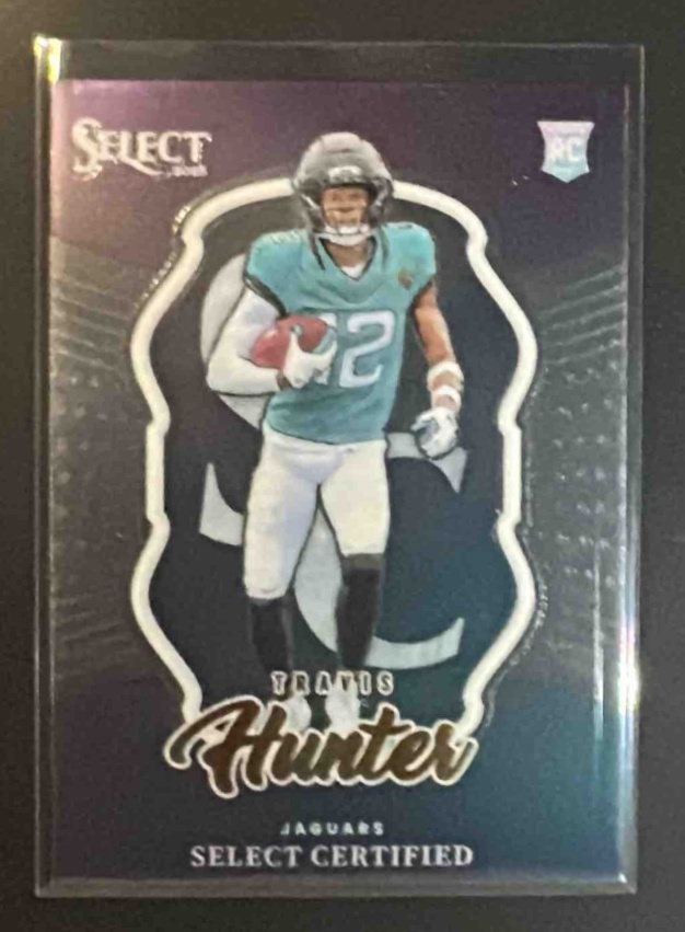Card image for 2025 Panini Select Travis Hunter #1 Certified Rookies RC Jaguars