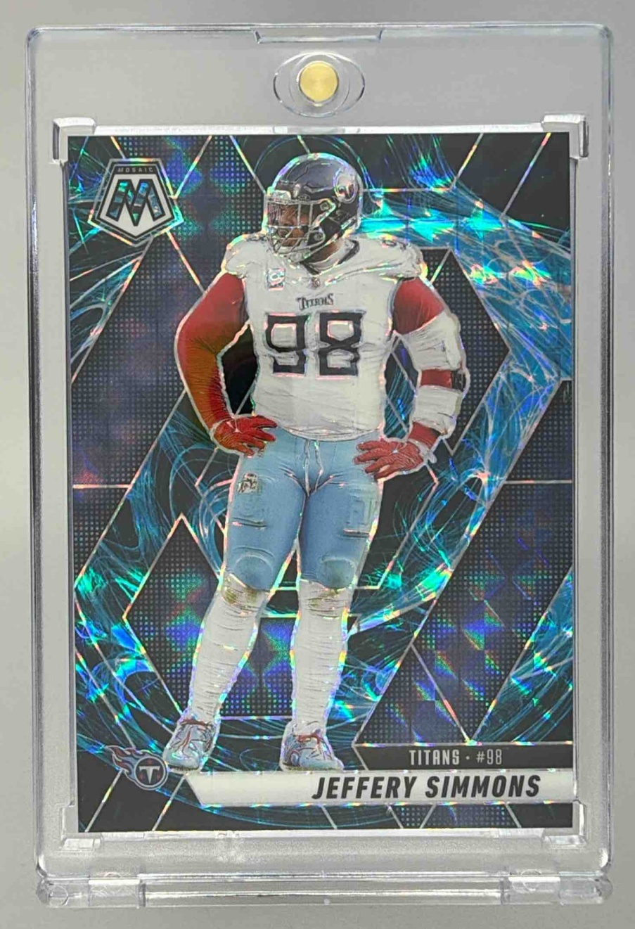 Card image for 2025 Panini Football Mosaic Jeffery Simmons #81 Tennessee Titans