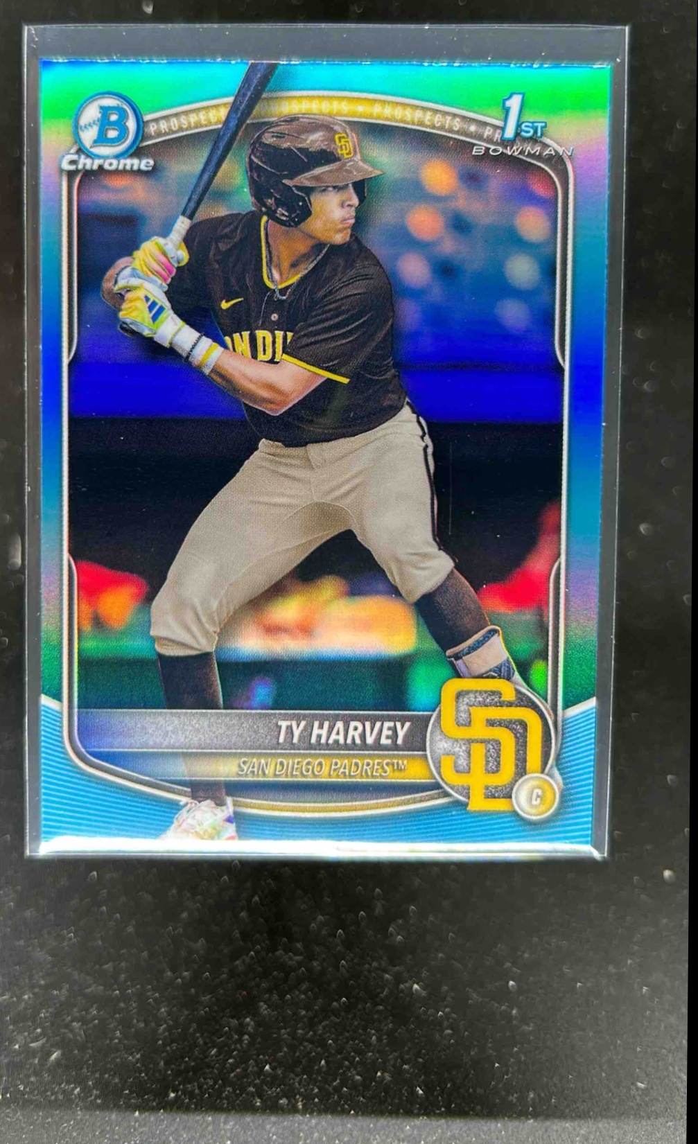 Card image for Ty Harvey 2025 Bowman Draft Chrome Sky Blue Refractor