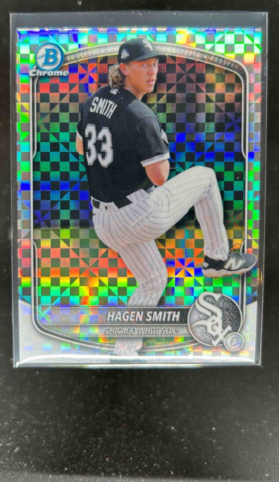 Card image for Hagen Smith 2025 Bowman Baseball Draft Chrome X-Fractor Chicago White Sox