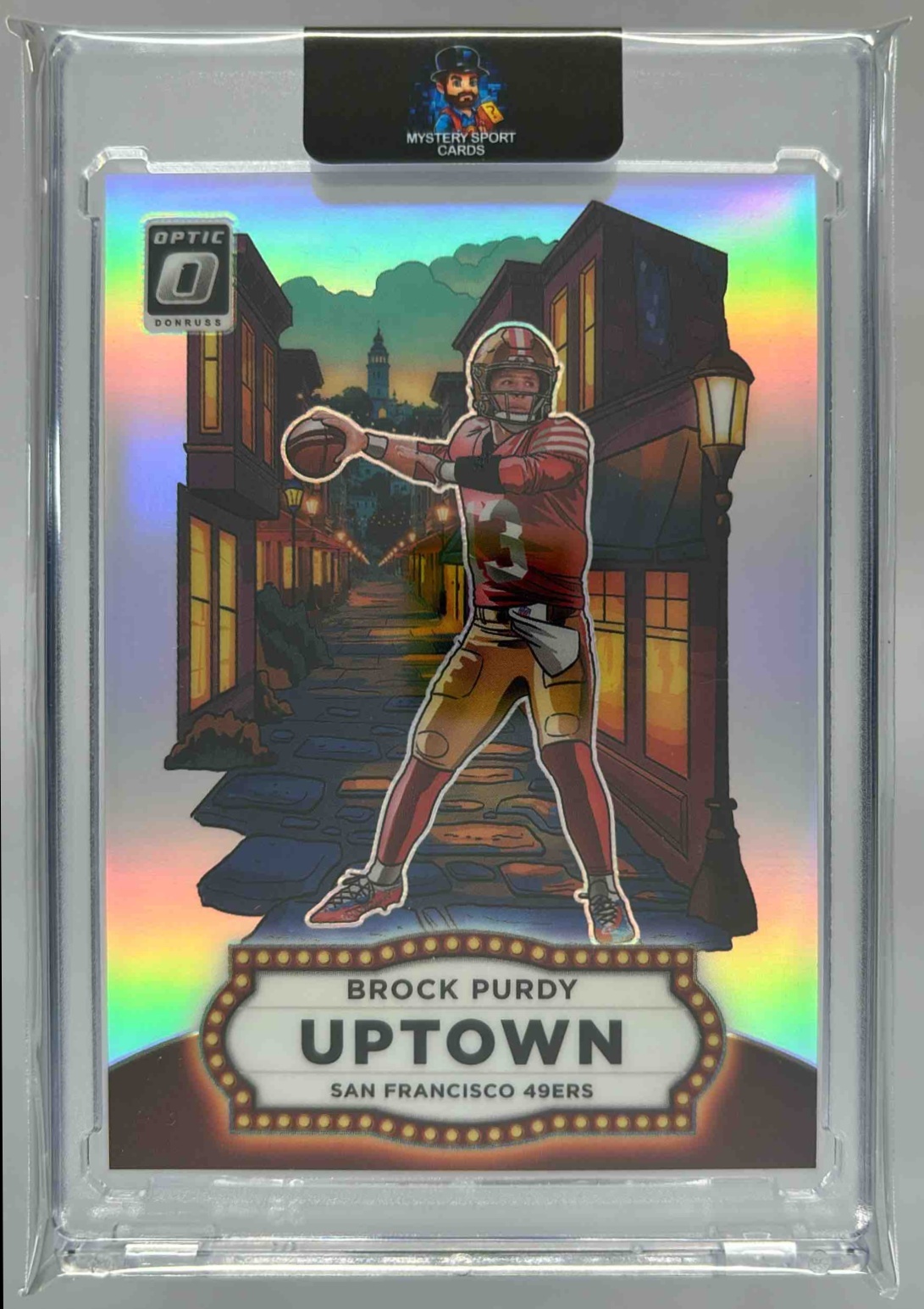 Card image for 2025 Panini Football Donruss Optic Brock Purdy Uptown #4 San Francisco 49ers