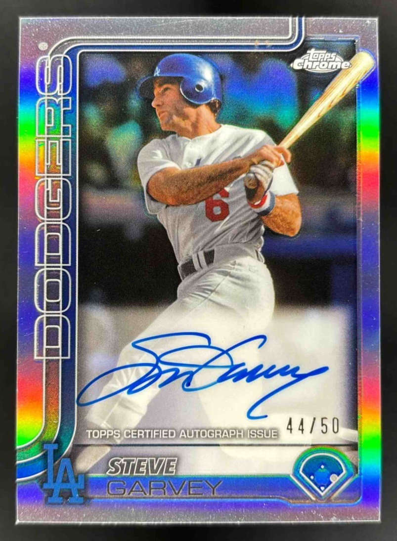 Card image for 2025 Topps Chrome Update Steve Garvey Legends Auto /50 #CLA-SG Dodgers