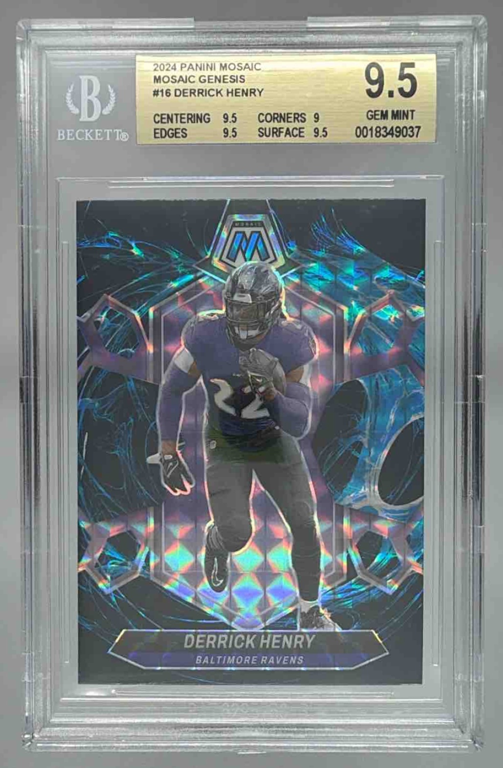 Card image for 2024 Panini Football Mosaic Derrick Henry #16 Baltimore Ravens