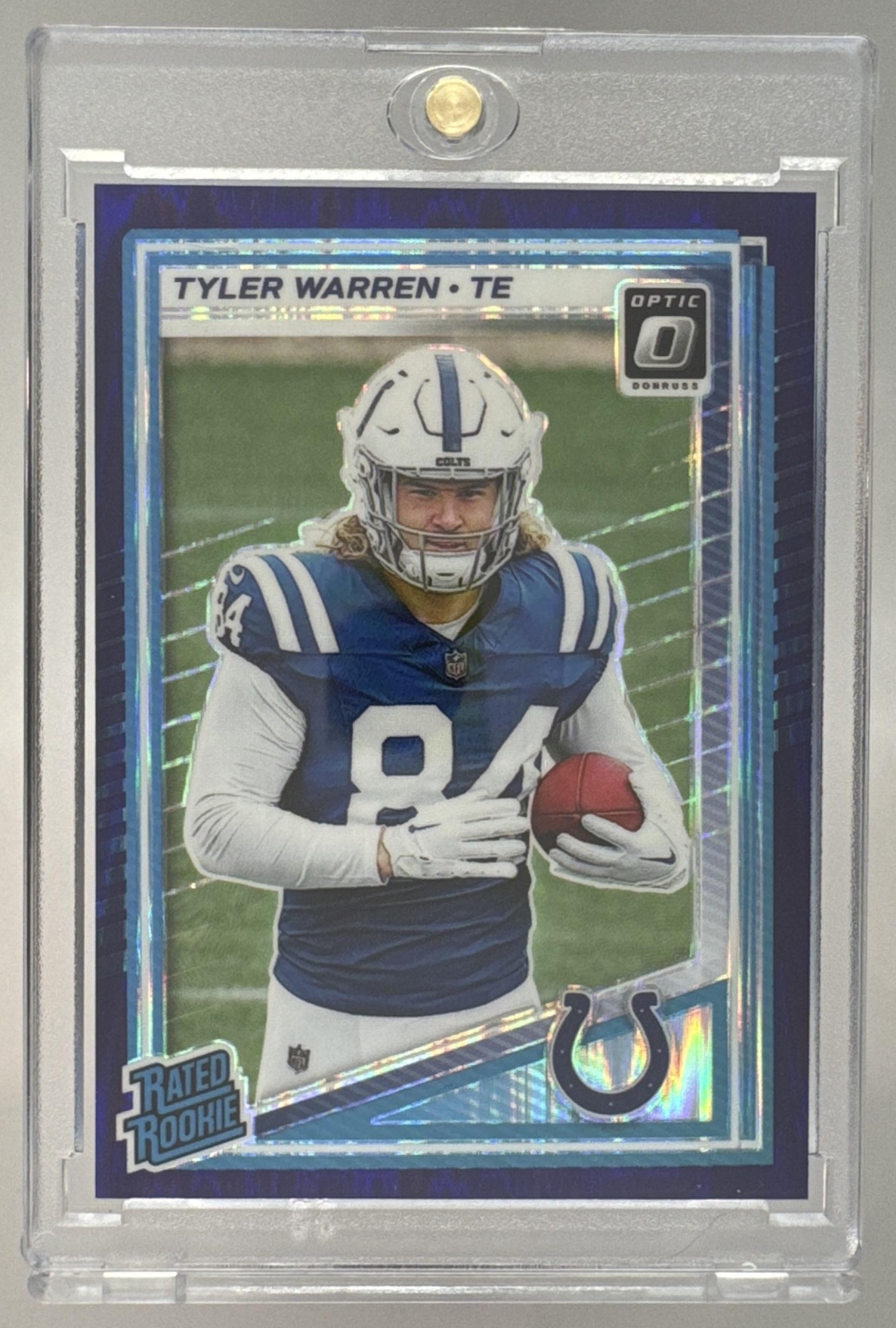 Card image for 2025 Panini Donruss Optic Tyler Warren Rated Rookie Holo Prizm #234 Colts