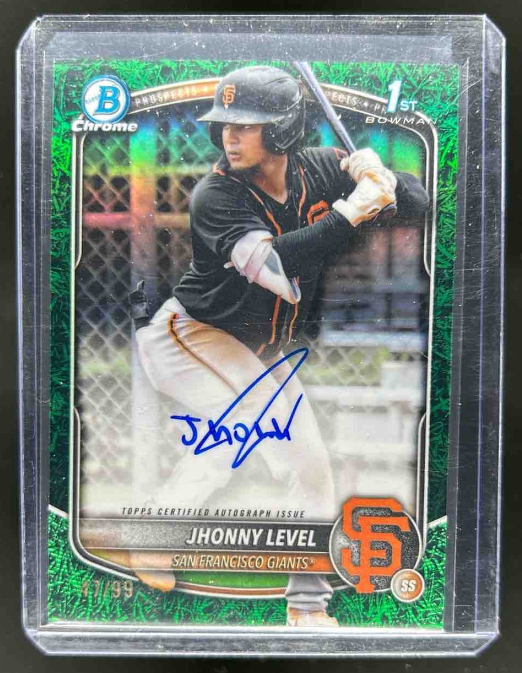 Jhonny Level 2025 Bowman Chrome Prospect Auto Green Grass Refractor /99