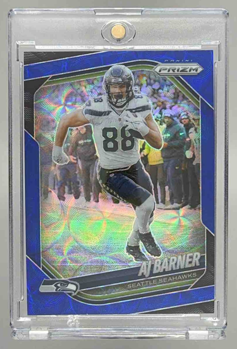 Card image for 2025 Panini Football Prizm AJ Barner #297 Seattle Seahawks
