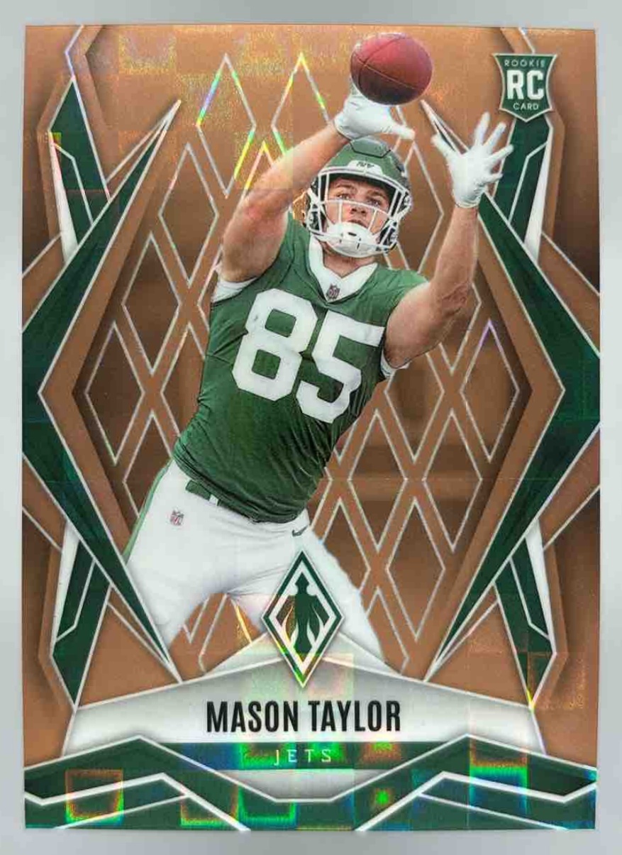 Card image for 2025 Panini Phoenix Mason Taylor Bronze Pandora /125 #172 RC Jets