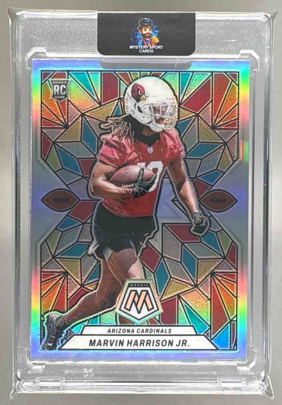 Card image for 2024 Panini Mosaic Marvin Harrison Jr. Stained Glass #SG-20 Cardinals