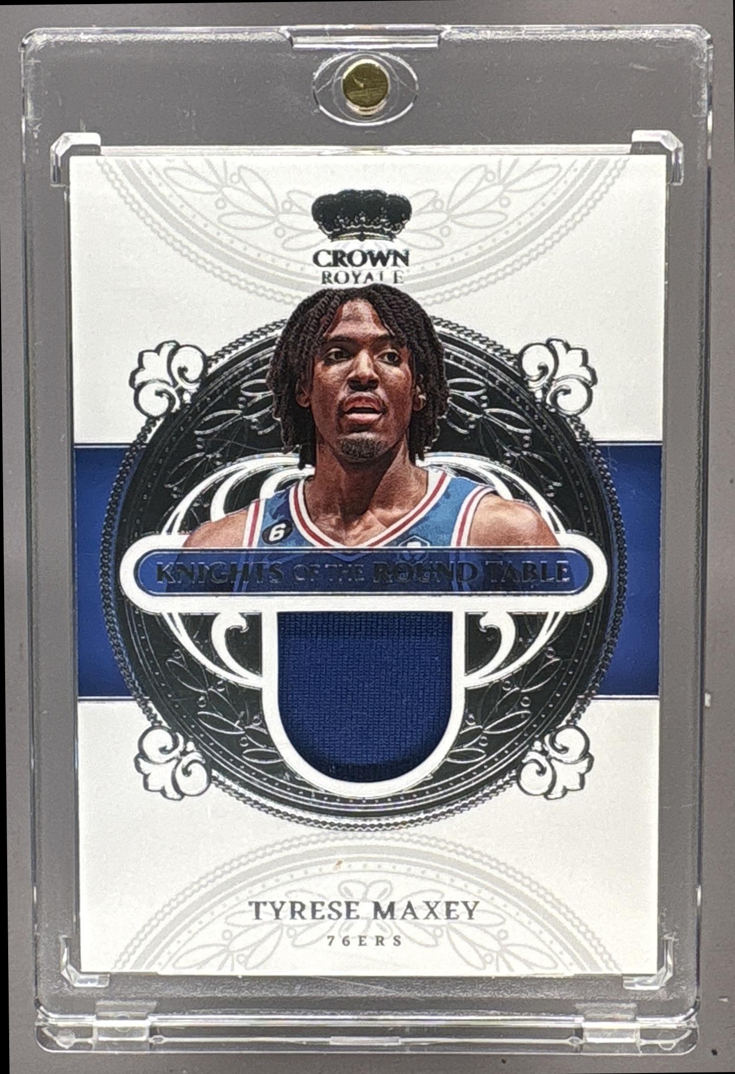 2022 PANINI CROWN ROYALE TYRESE MAXEY #KRT-TYM KNIGHTS OF THE ROUND TABLE PATCH