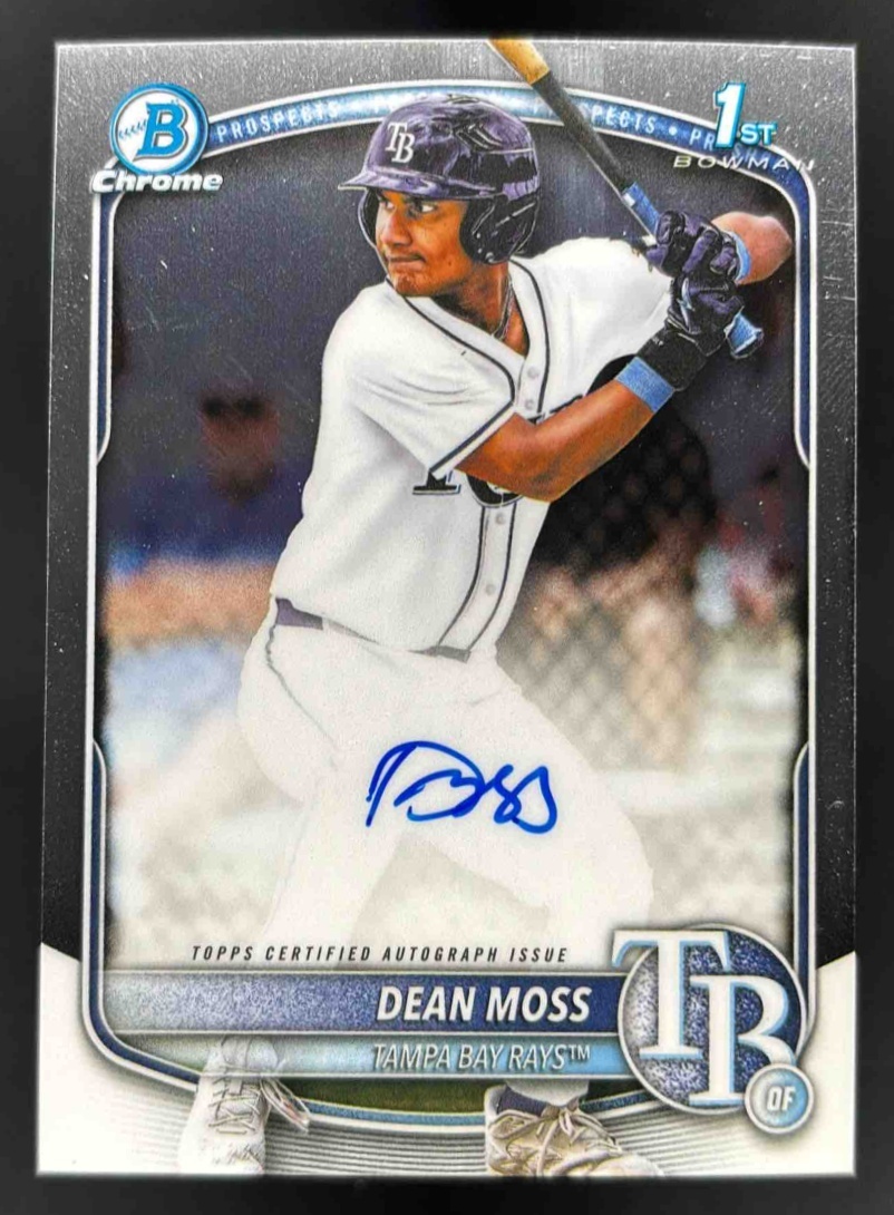 Card image for 2025 Bowman Draft Dean Moss Chrome Prospect Auto #CPA-DM Rays