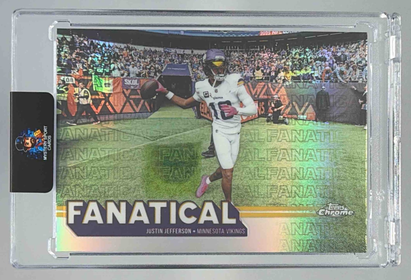 Card image for 2025 Topps Football Chrome Justin Jefferson Fanatical #FF-19 Minnesota Vikings