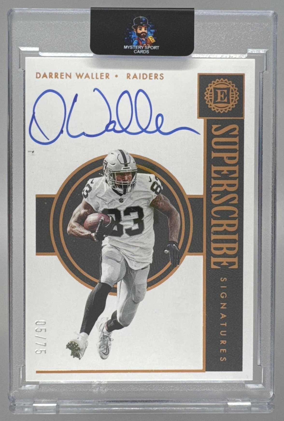 Card image for 2022 Panini Football Encased Darren Waller 2020 Auto /20 #44 Oakland Raiders