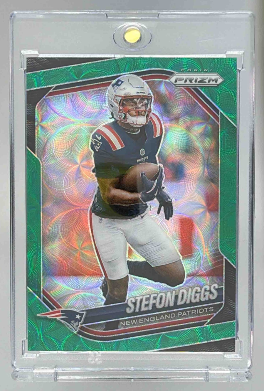 Card image for 2025 Panini Prizm Stefon Diggs Green Scope /75 #182 Patriots