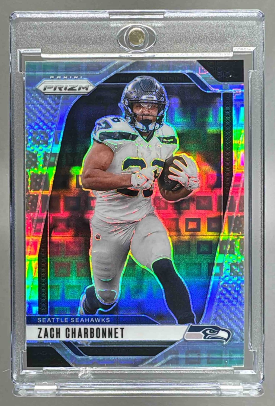 Card image for 2024 Panini Football Prizm Zach Charbonnet Pandora /400 #264 Seattle Seahawks