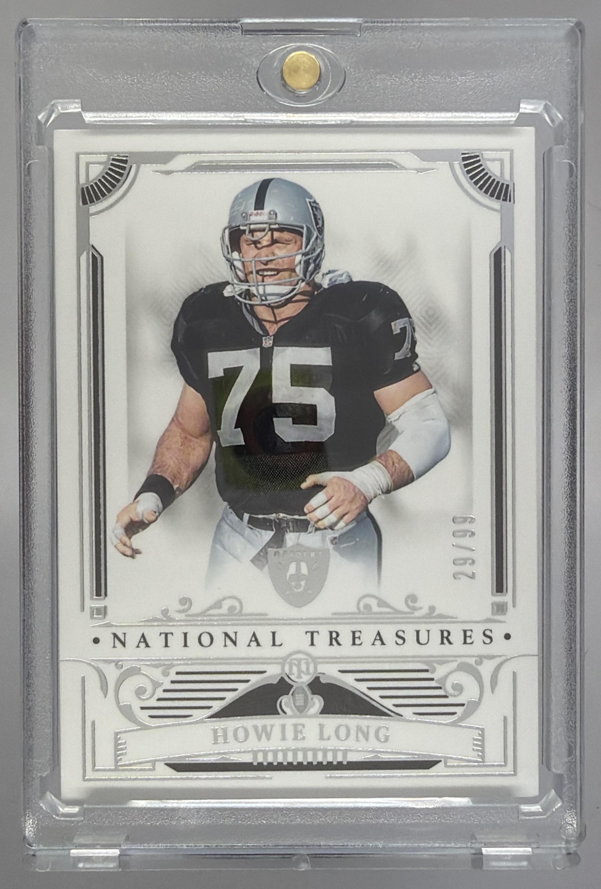 Card image for 2025 Panini Football National Treasures Howie Long /99 #54 Los Angeles Raiders