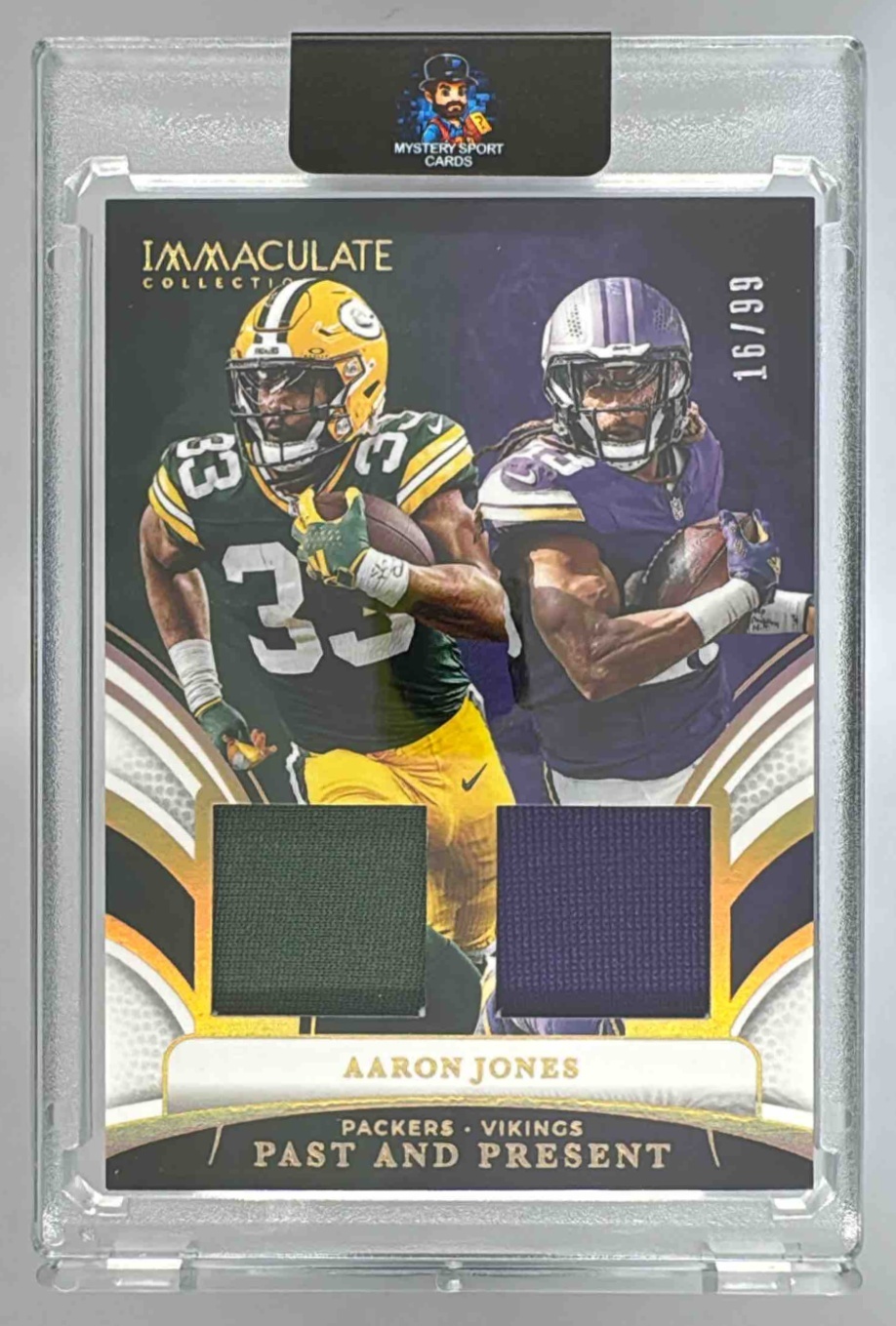 Card image for 2025 Panini Immaculate Collection Aaron Jones /99 #51 Action Variation Vikings
