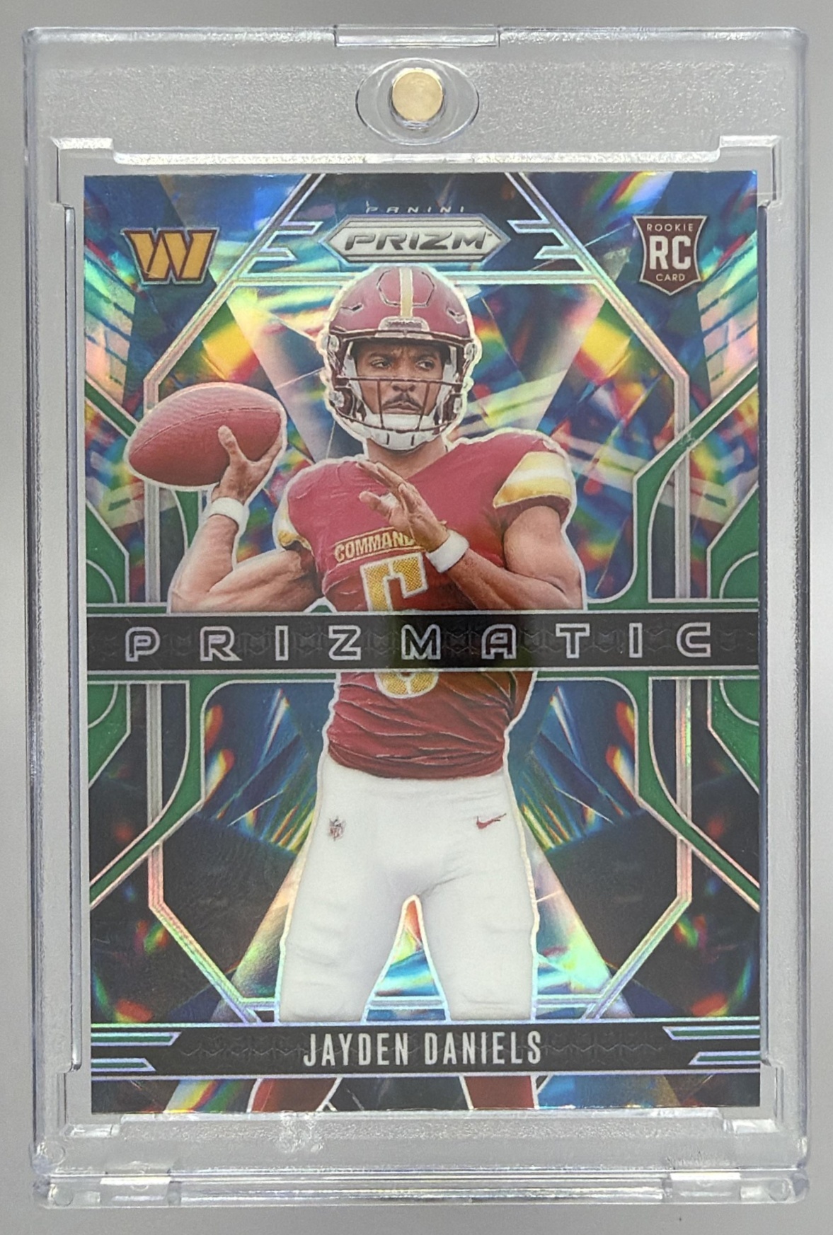 Card image for 2024 Panini Football Prizm Jayden Daniels Prizmatic #3 RC Washington Commanders
