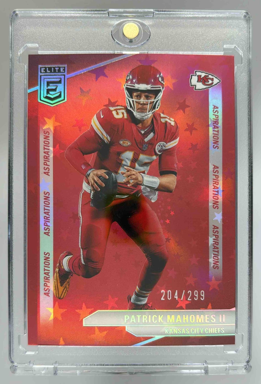 Card image for 2024 Panini Donruss Elite Patrick Mahomes II Aspirations Stars /299 #70 Chiefs