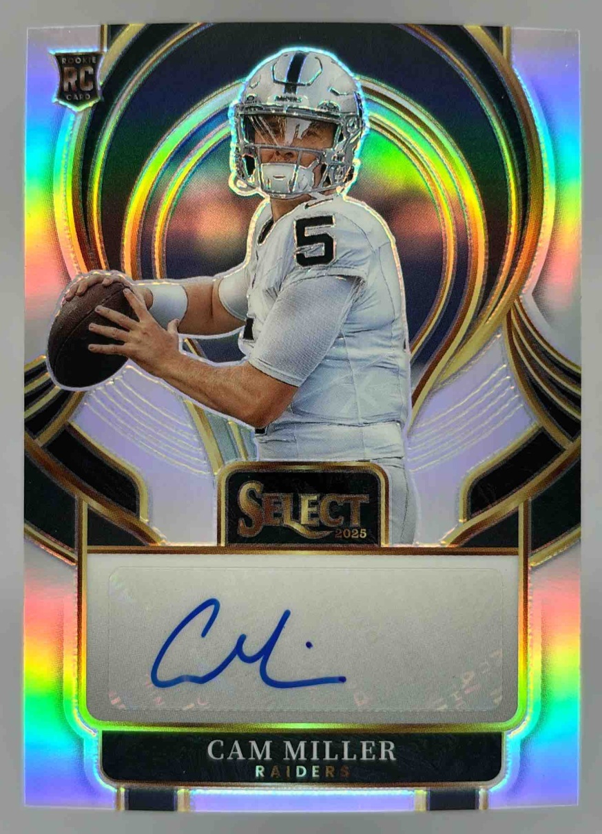 Card image for 2025 Panini Select Cam Miller Signatures #SIP-CMR Auto Raiders