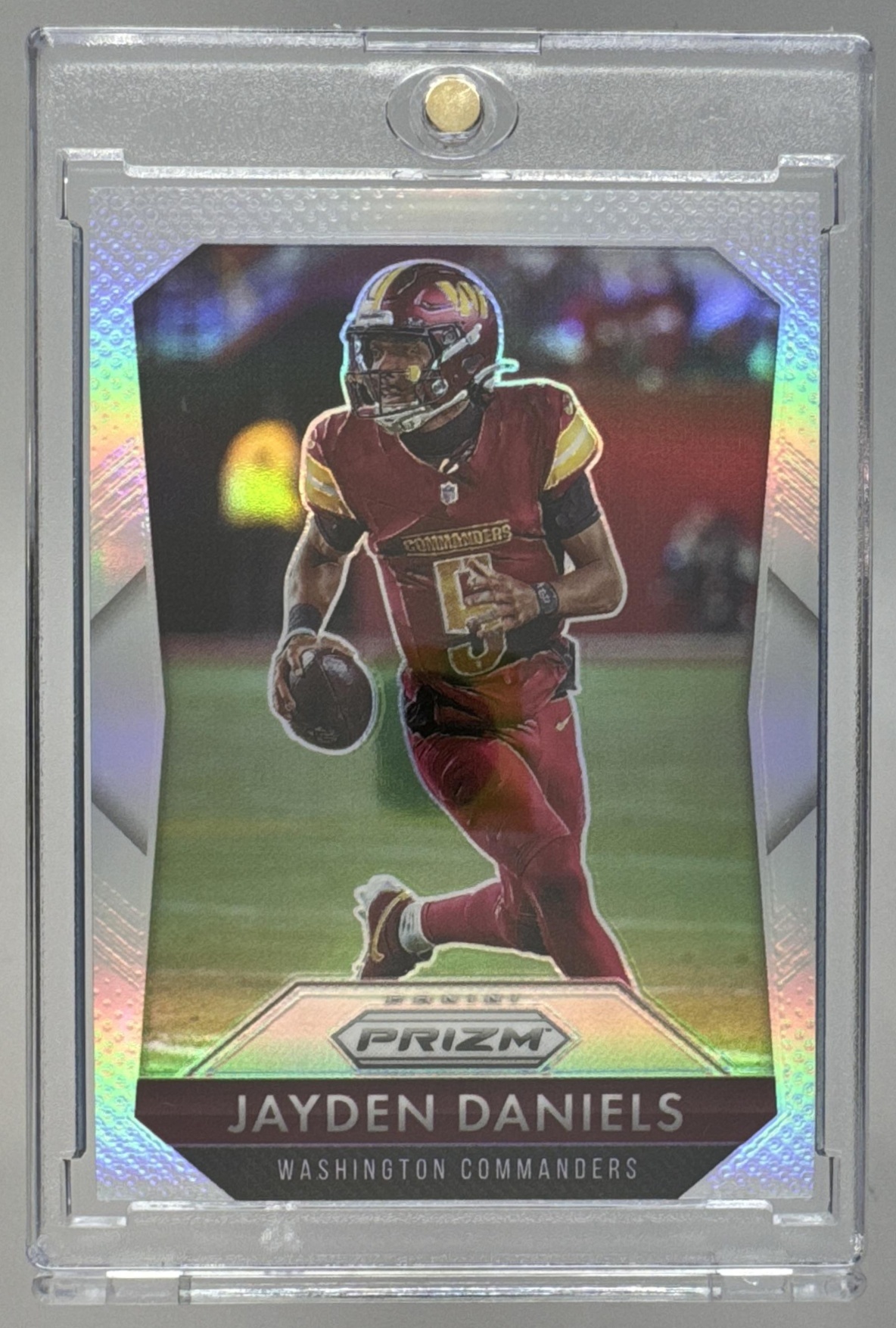 Card image for 2025 Panini Prizm Jayden Daniels Flashback Silver #3 Commanders