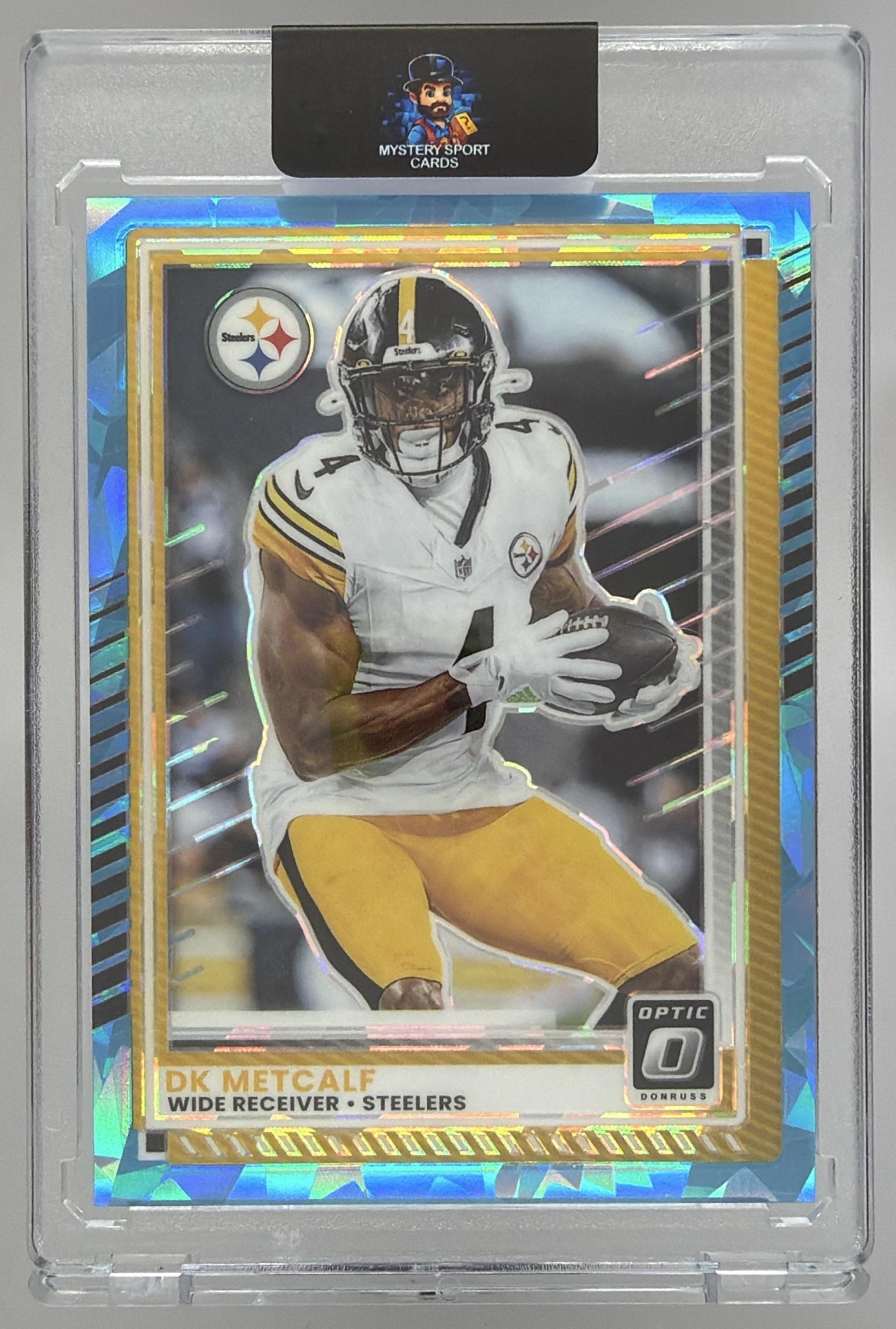 Card image for 2025 Panini Donruss Optic DK Metcalf Ice Prizm /15 #180 Steelers