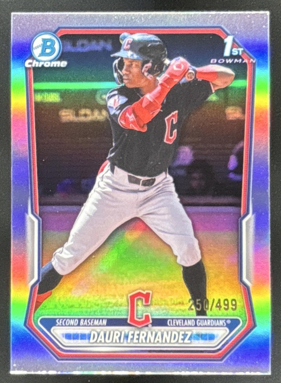 Card image for Dauri Fernandez 2026 Bowman Refractor /499 Chrome Prospects Cleveland Guardians