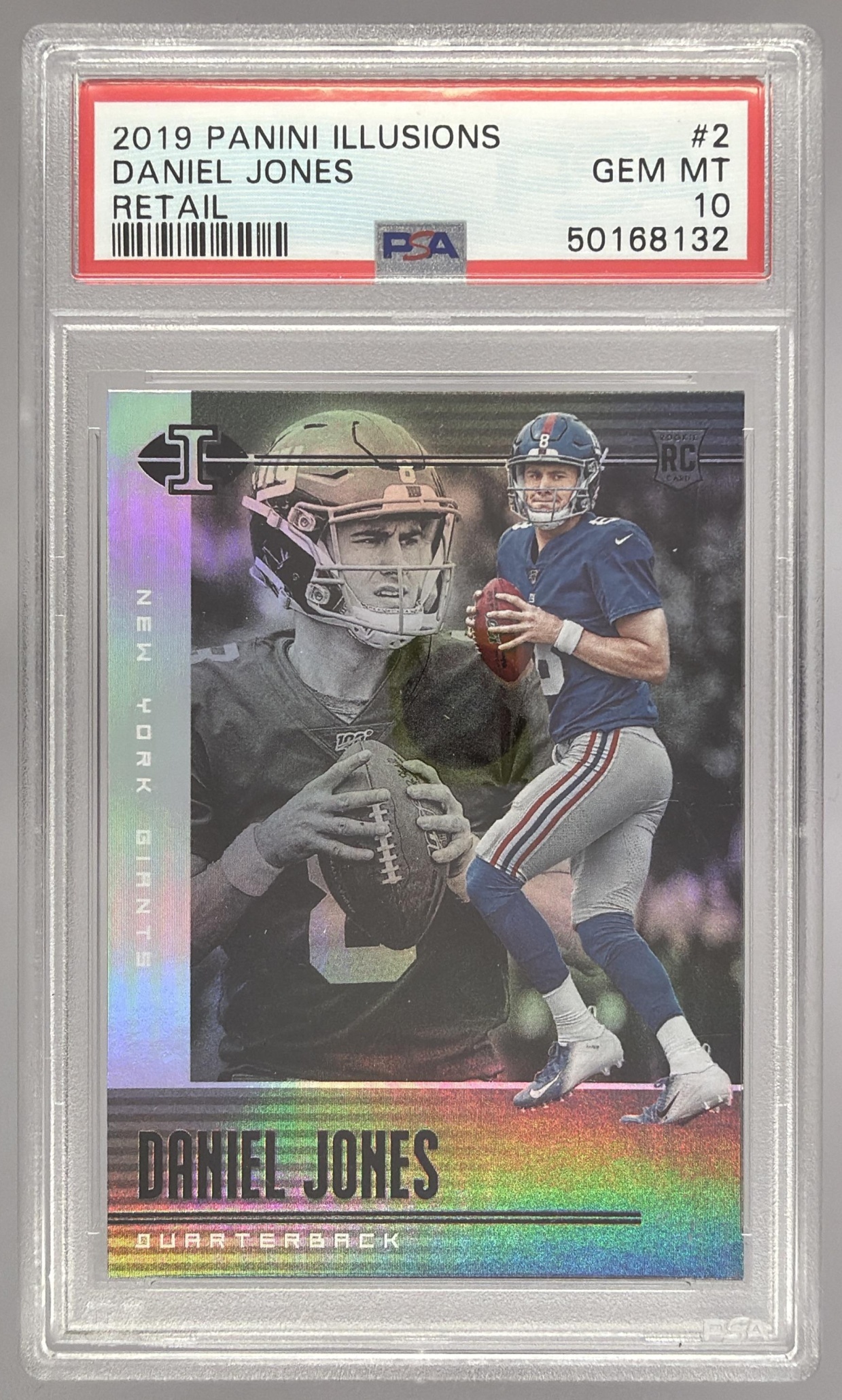 Card image for 2019 Panini Football Illusions Daniel Jones Retail #2 RC New York Giants