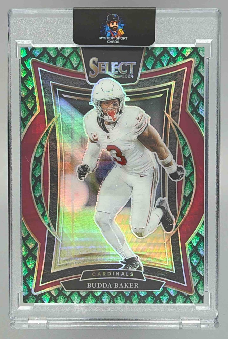 Card image for 2024 Panini Select Budda Baker Concourse Dragon Scale Prizm /81 #14 Cardinals