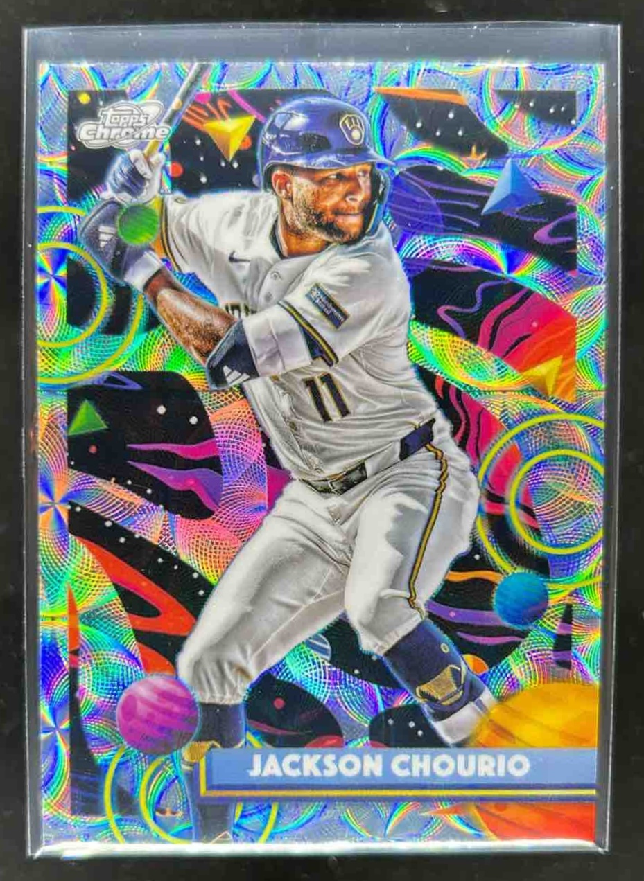 Card image for Jackson Chourio 2025 Topps Cosmic Chrome Nucleus Refractor