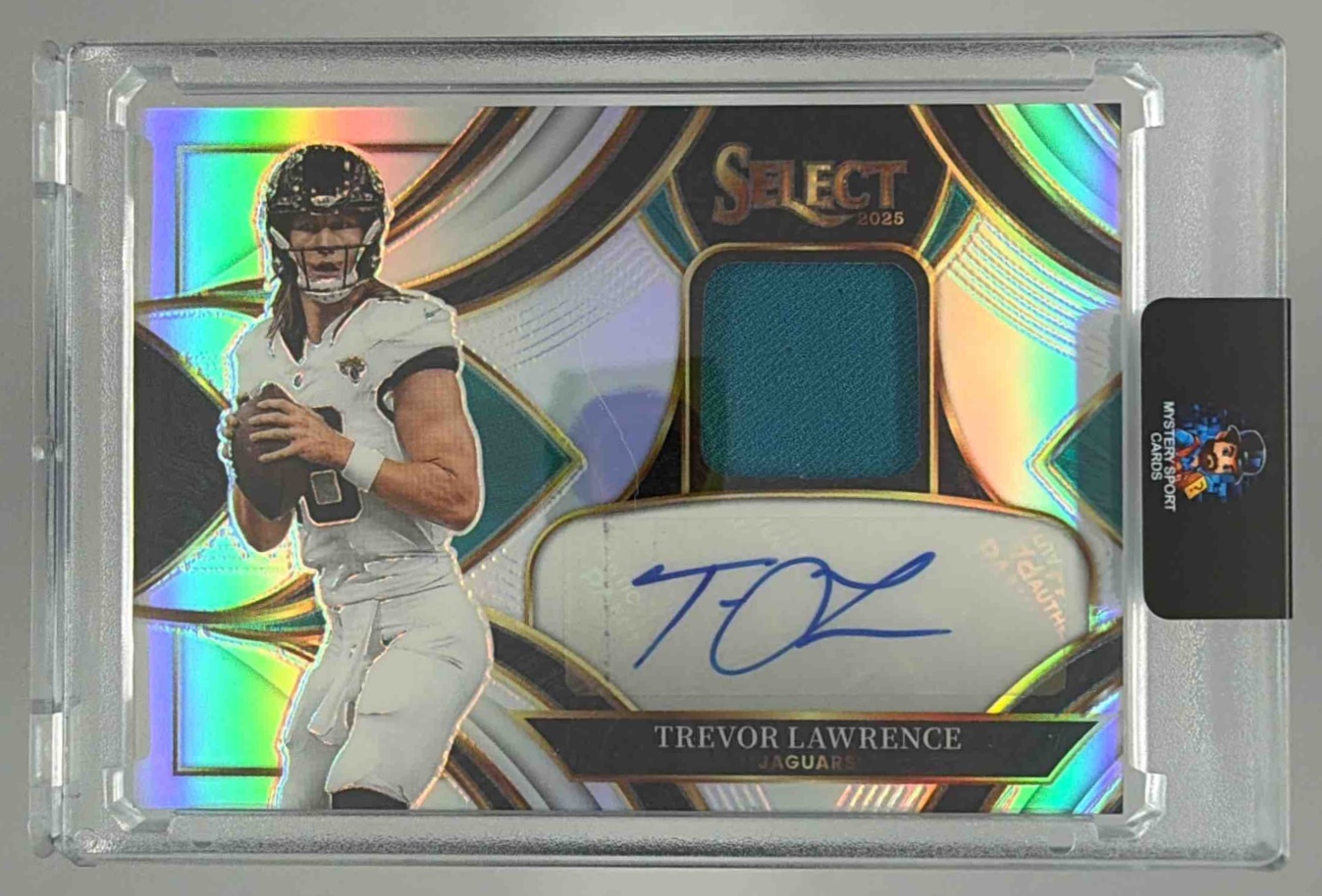 Card image for 2025 Panini Select Trevor Lawrence Signature Memorabilia Silver Prizm /249 #SME-TLE MEM Auto Jaguars