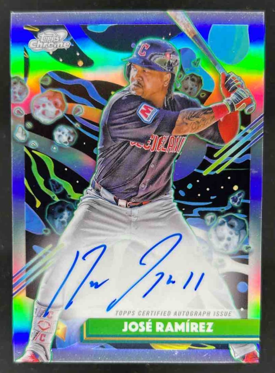 Card image for Jose Ramirez 2025 Topps Baseball Cosmic Chrome Auto Cleveland Guardians