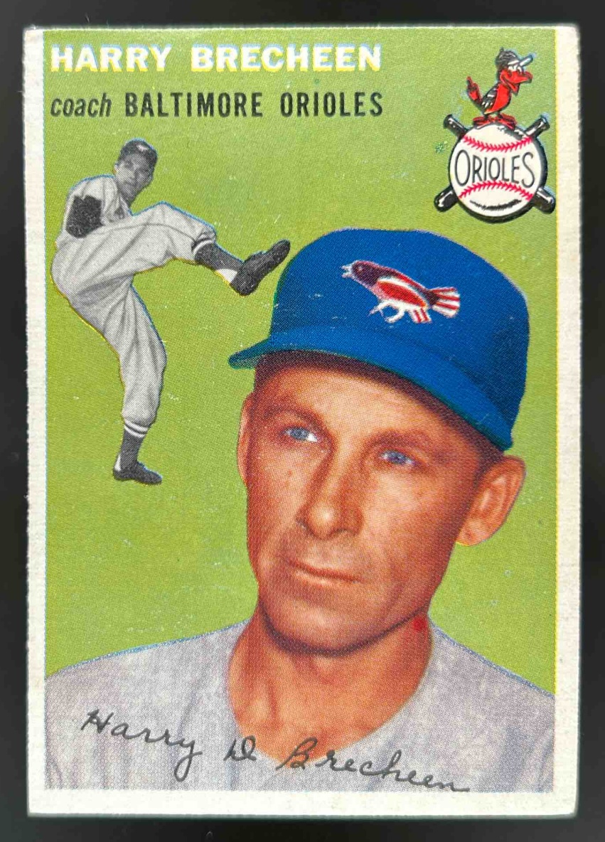 Card image for 1954 TOPPS HARRY BRECHEEN #203 BALTIMORE ORIOLES