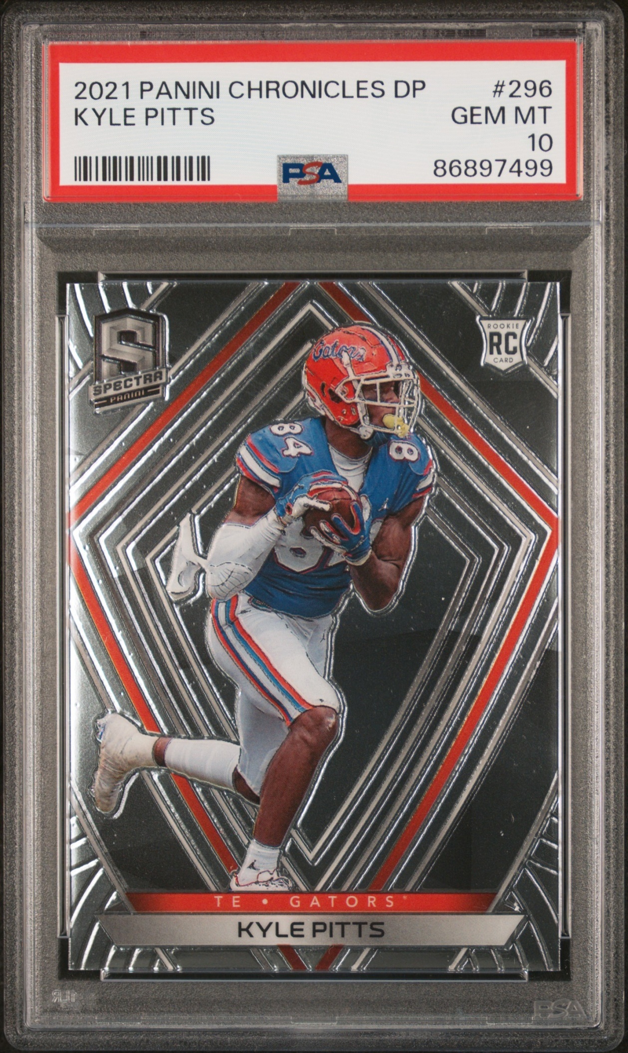 Card image for 2021 Panini Football Chronicles Draft Picks Kyle Pitts #296 RC Florida Gators