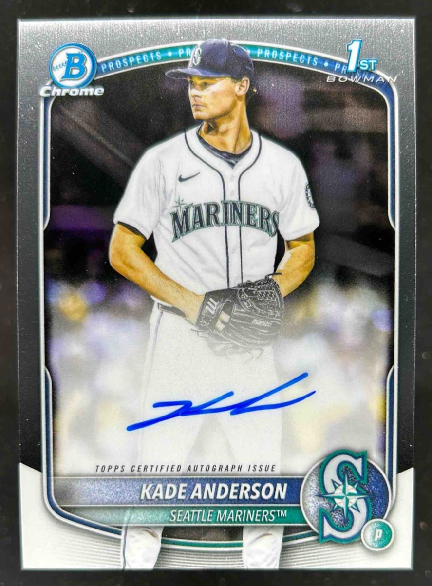 Card image for Kade Anderson 2025 Bowman Draft Chrome Prospect Auto
