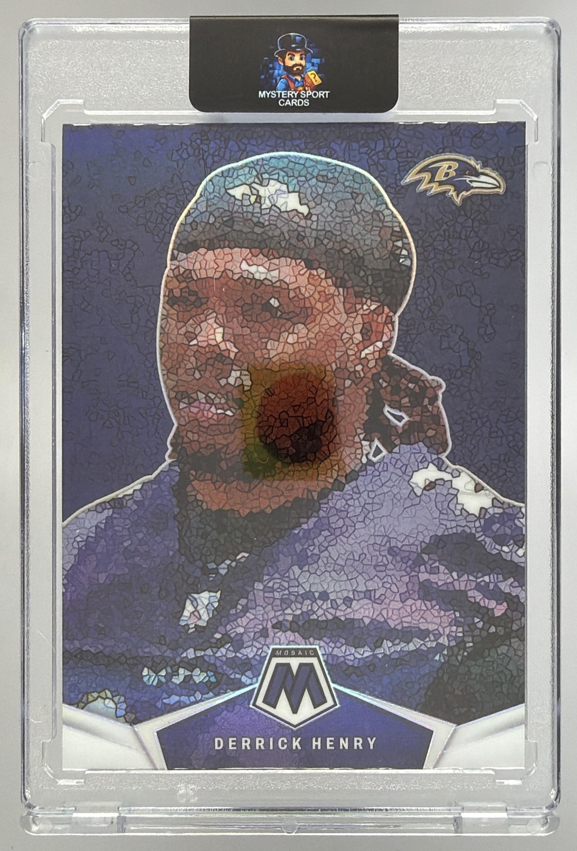 Card image for 2024 Panini Football Mosaic Derrick Henry Micro Mosaic #MM-DHY Baltimore Ravens