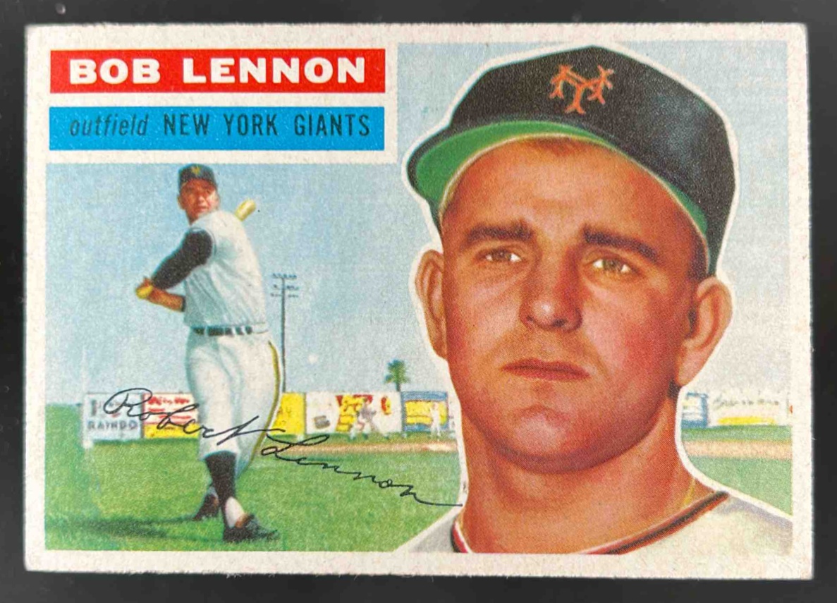 Card image for 1956 TOPPS BASEBALL BOB LENNON #104B NEW YORK GIANTS
