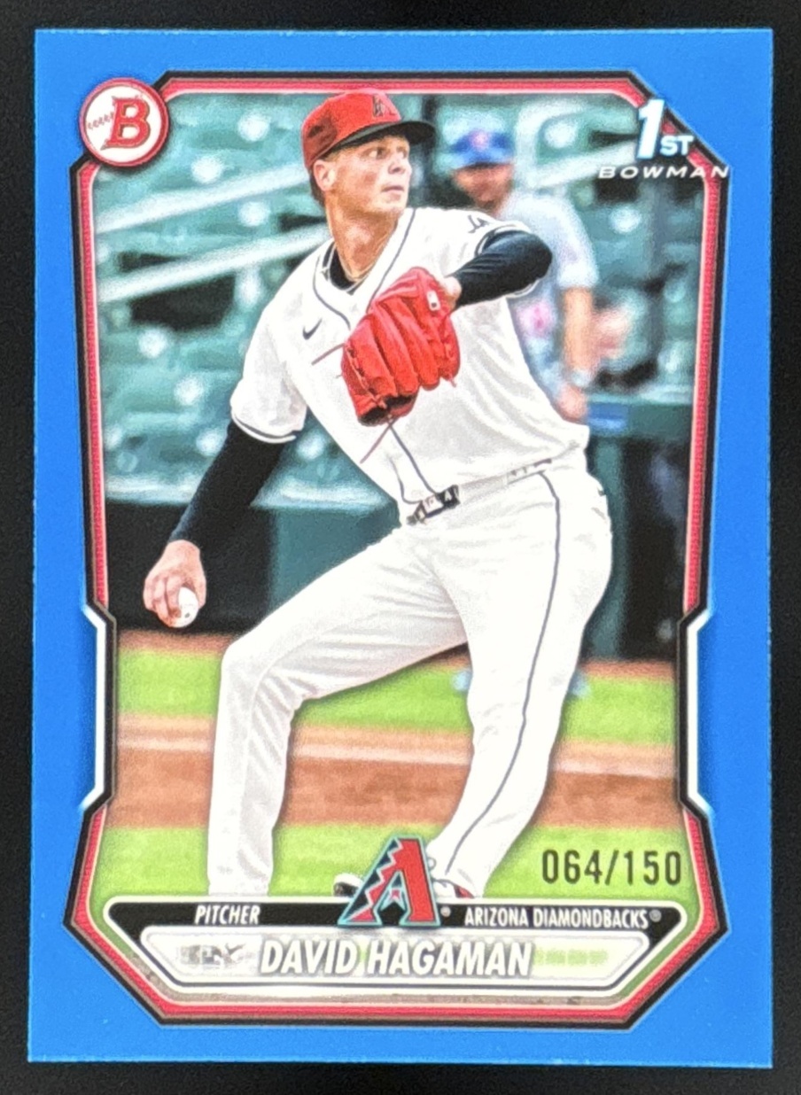Card image for David Hagaman 2026 Bowman Blue Border /150 Prospects Arizona Diamondbacks