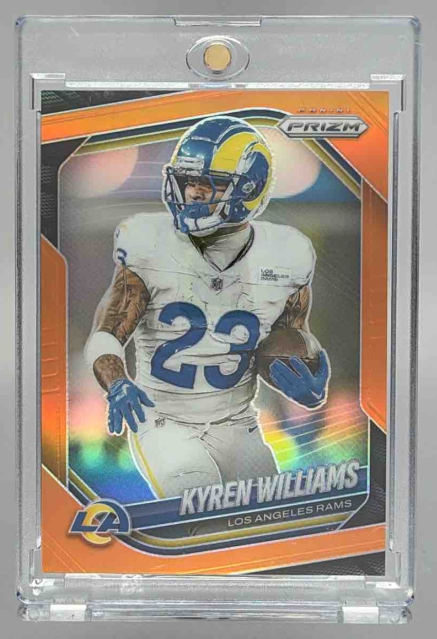 Card image for 2025 Panini Football Prizm Kyren Williams Orange /249 #138 Los Angeles Rams