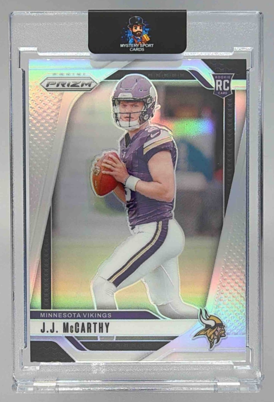 Card image for 2024 Panini Football Prizm J.J. McCarthy Silver #400 RC Minnesota Vikings