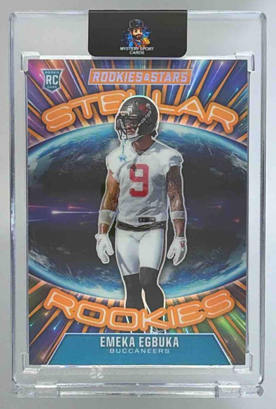 Card image for 2025 Panini Rookies & Stars Emeka Egbuka Stellar Silver #8 RC Buccaneers