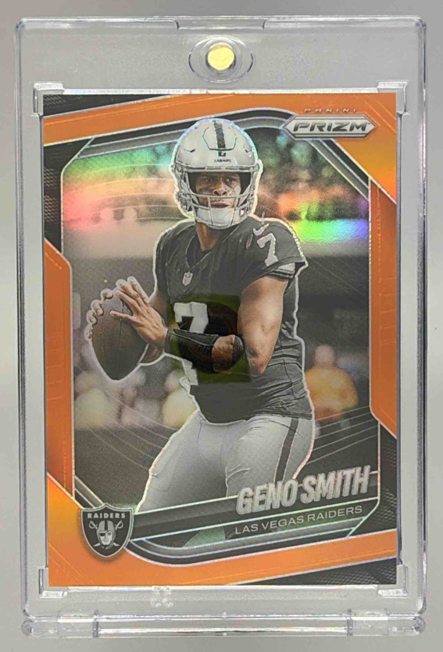 Card image for 2025 Panini Football Prizm Geno Smith Orange /249 #103 Las Vegas Raiders