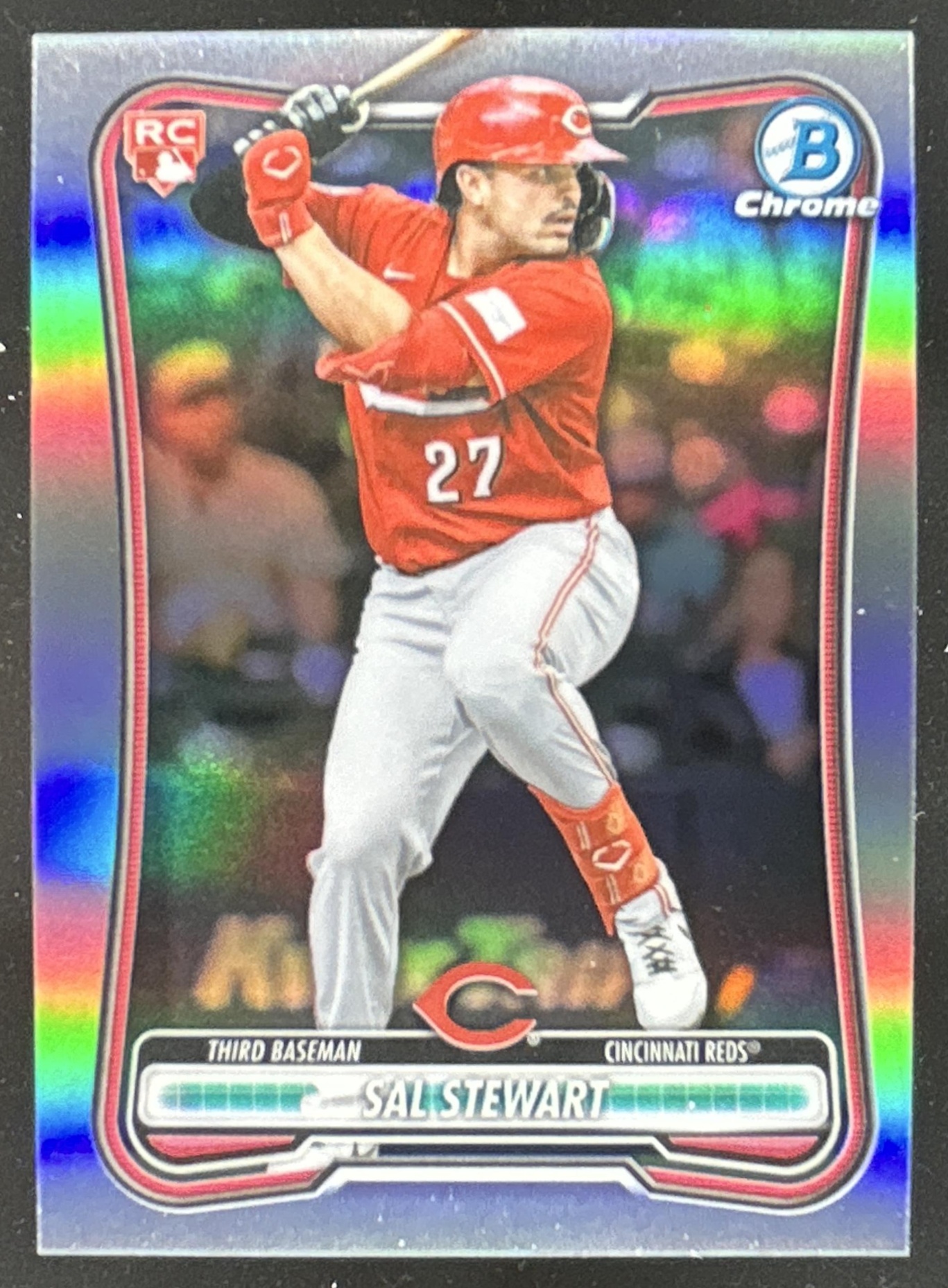 Card image for Sal Stewart 2026 Bowman Baseball Chrome Red RC Variation Cincinnati Reds