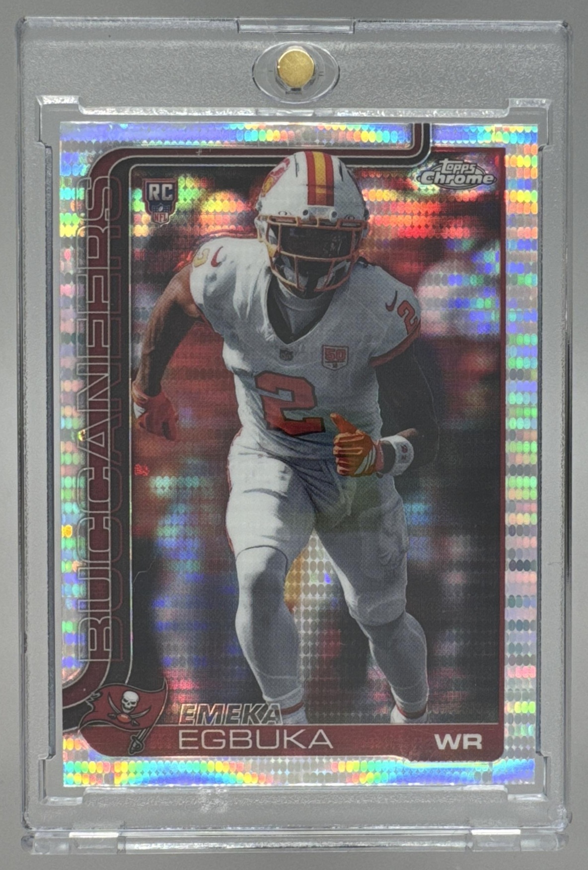 Card image for 2025 Topps Football Chrome Emeka Egbuka Rookie #312 RC Tampa Bay Buccaneers