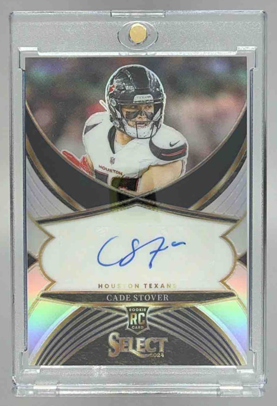 Card image for 2024 Panini Select Cade Stover Signatures #SSP-CSR RC Auto Texans