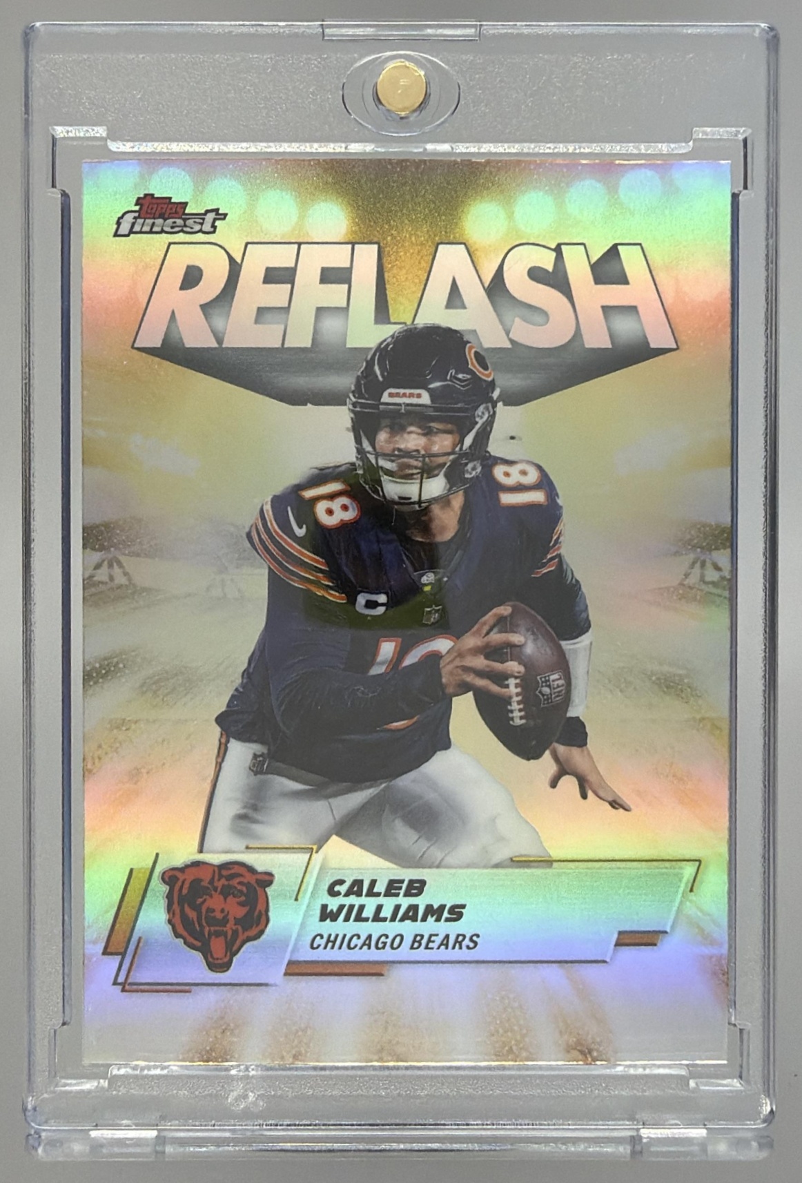 Card image for 2025 Topps Football Finest Caleb Williams Reflash #RF-2 Chicago Bears
